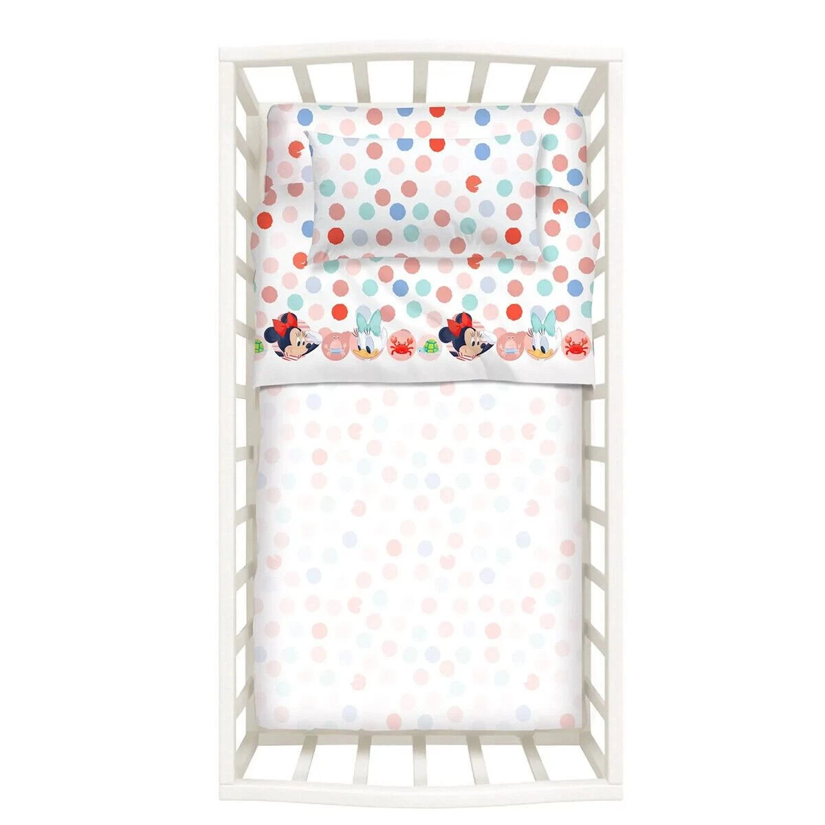 Completo Lenzuola Minnie Mouse Disney Caleffi Per Lettino Baby K402 1 Completo Lenzuola Minnie Mouse Disney Caleffi Per Lettino Baby K402