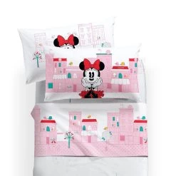 Completo Lenzuola Minnie City Disney Di Caleffi - Dimensioni Varie R494