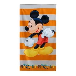 Telo Mare Topolino Mickey Mouse Disney 70x140 Cm S745 -Disney telo mare topolino spugna di microfibra arancione 1